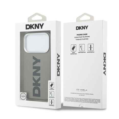 DKNY DKNY iPhone 17 Pro Back cover coque - MagSafe - Full Wrap With Large Vertical Logo - Beige