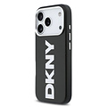 DKNY DKNY iPhone 17 Pro/iPhone 18 Pro Handyhülle MagSafe Vollständig bezogen mit großem vertikalem Logo - Schwarz