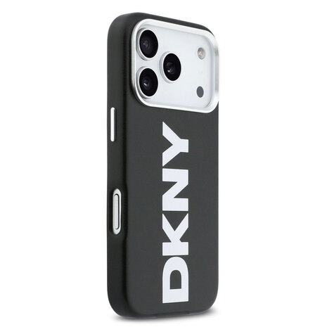DKNY DKNY iPhone 17 Pro Backcover hoesje - MagSafe - Full Wrap With Large Vertical Logo - Zwart