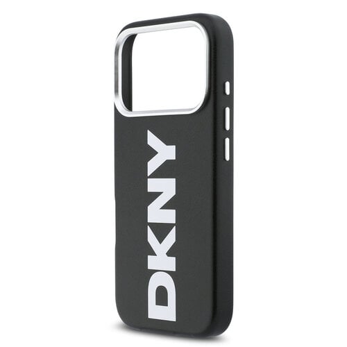 DKNY DKNY iPhone 17 Pro/iPhone 18 Pro Handyhülle MagSafe Vollständig bezogen mit großem vertikalem Logo - Schwarz