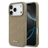DKNY DKNY iPhone 17 Pro Back cover coque - MagSafe - Grid Pattern - Taupe