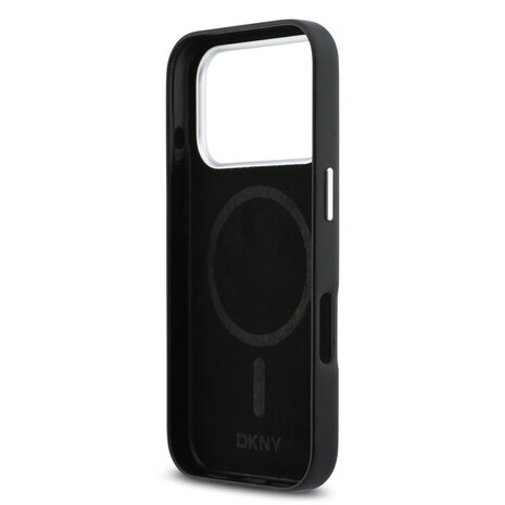 DKNY DKNY iPhone 17 Pro Backcover hoesje - MagSafe - Full Wrap With Large Vertical Logo - Zwart