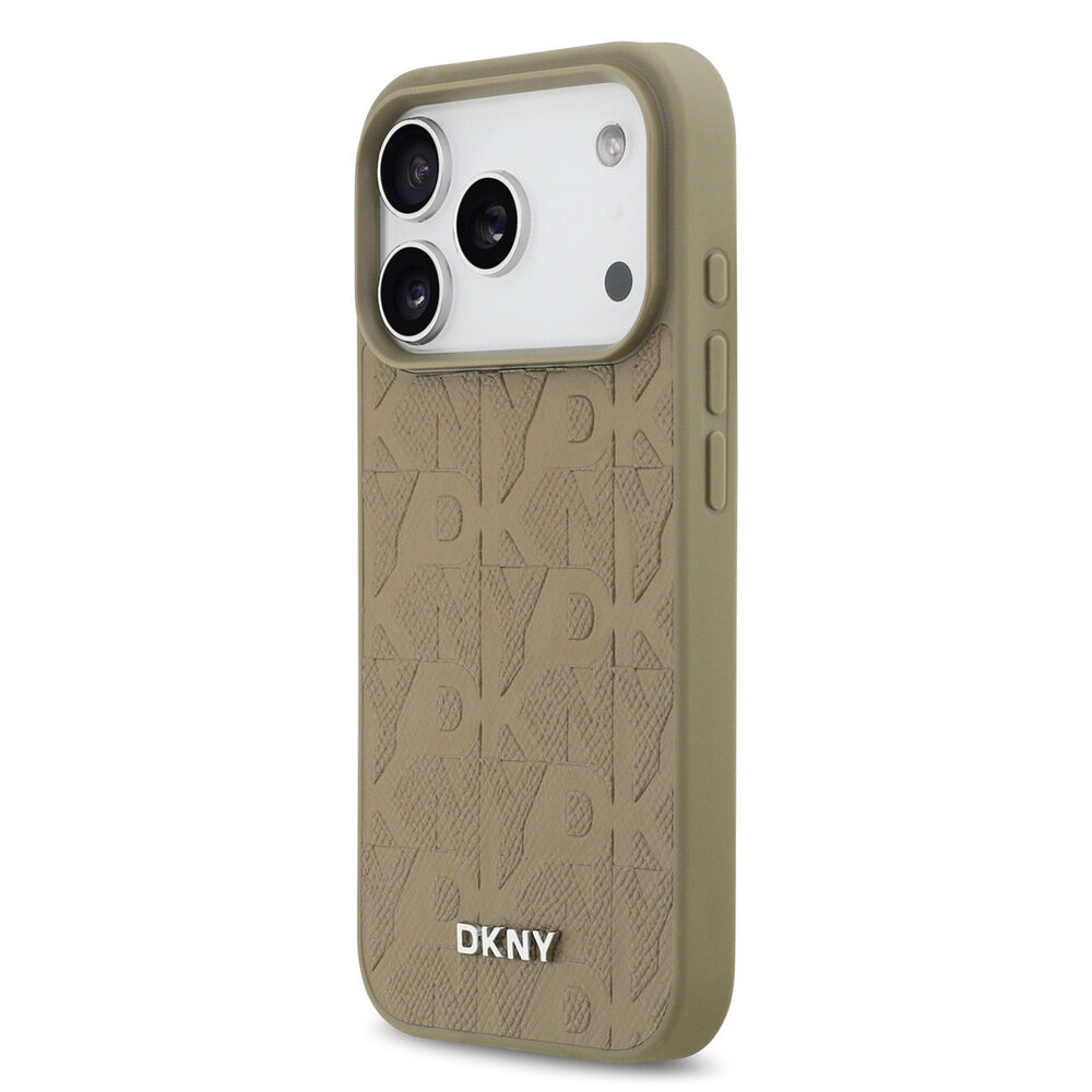 DKNY DKNY iPhone 17 Pro Back cover coque - MagSafe - Grid Pattern - Taupe