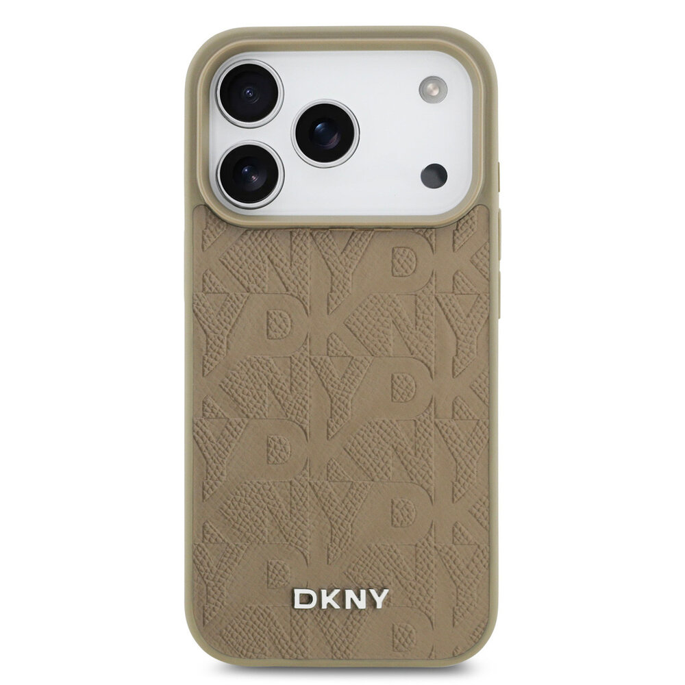 DKNY DKNY iPhone 17 Pro Back cover case - MagSafe - Grid Pattern - Taupe DKNY DKNY iPhone 17 Pro Back cover case - MagSafe - Grid Pattern - Taupe