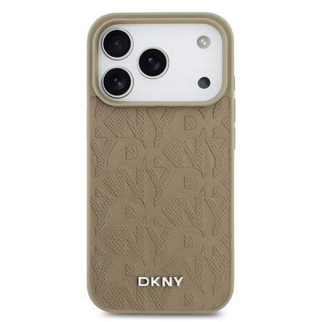 DKNY DKNY iPhone 17 Pro Backcover hoesje - MagSafe - Grid Pattern - Taupe