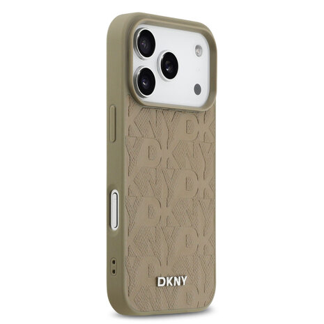 DKNY DKNY iPhone 17 Pro Back cover coque - MagSafe - Grid Pattern - Taupe