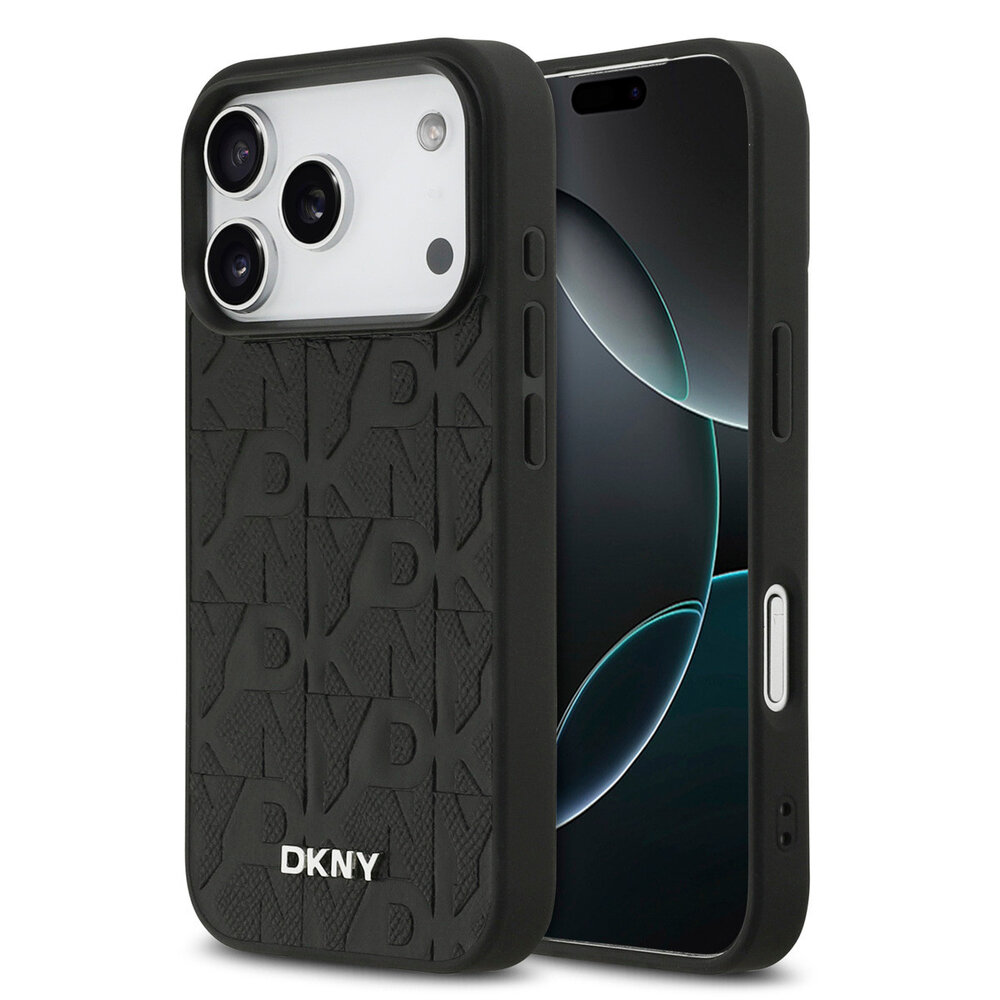 DKNY DKNY iPhone 17 Pro Back cover coque - MagSafe - Grid Pattern - Noir