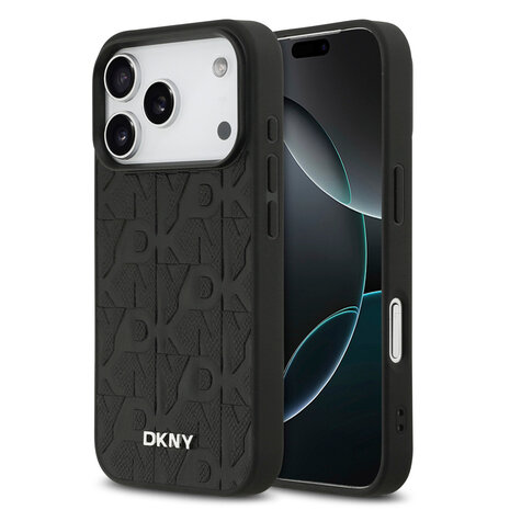 DKNY DKNY iPhone 17 Pro Back cover coque - MagSafe - Grid Pattern - Noir