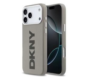 DKNY DKNY iPhone 17 Pro Max Back cover coque - MagSafe - Full Wrap With Large Vertical Logo - Beige
