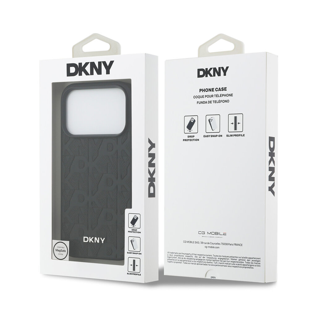 DKNY DKNY iPhone 17 Pro Back-Cover hul - MagSafe - Grid Pattern - Schwarz DKNY DKNY iPhone 17 Pro Back-Cover hul - MagSafe - Grid Pattern - Schwarz