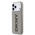 DKNY DKNY iPhone 17 Pro Max/iPhone 18 Pro Max Handyhülle MagSafe Vollständig bezogen mit großem vertikalem Logo - Beige