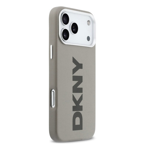 DKNY DKNY iPhone 17 Pro Max/iPhone 18 Pro Max Handyhülle MagSafe Vollständig bezogen mit großem vertikalem Logo - Beige