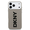 DKNY DKNY iPhone 17 Pro Max/iPhone 18 Pro Max Backcoverhoesje MagSafe Volledig bekleed met groot verticaal logo - Beige