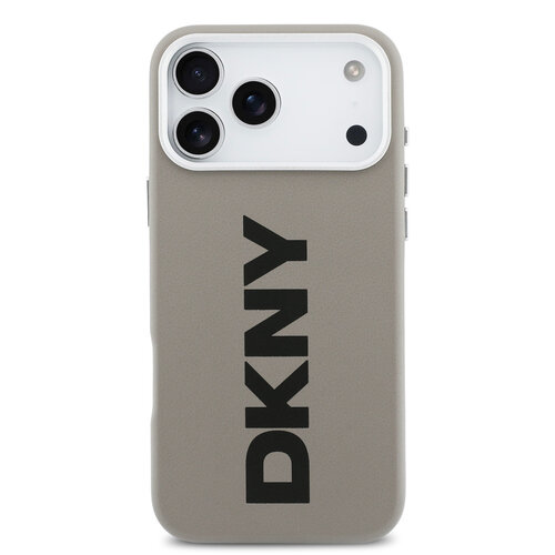DKNY DKNY iPhone 17 Pro Max/iPhone 18 Pro Max Handyhülle MagSafe Vollständig bezogen mit großem vertikalem Logo - Beige