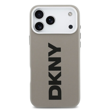 DKNY DKNY iPhone 17 Pro Max Back-Cover hul - MagSafe - Full Wrap With Large Vertical Logo - Beige
