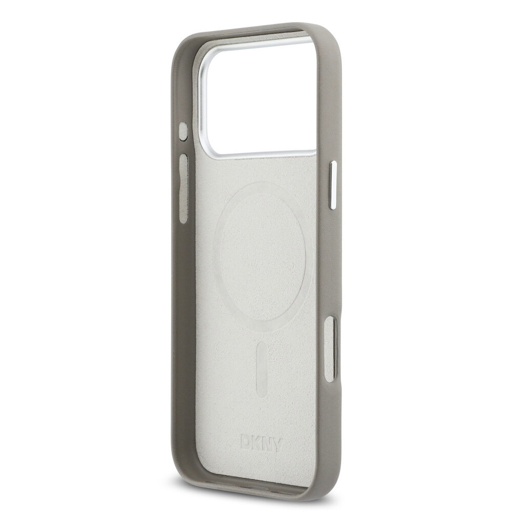 DKNY DKNY iPhone 17 Pro Max Back-Cover hul - MagSafe - Full Wrap With Large Vertical Logo - Beige