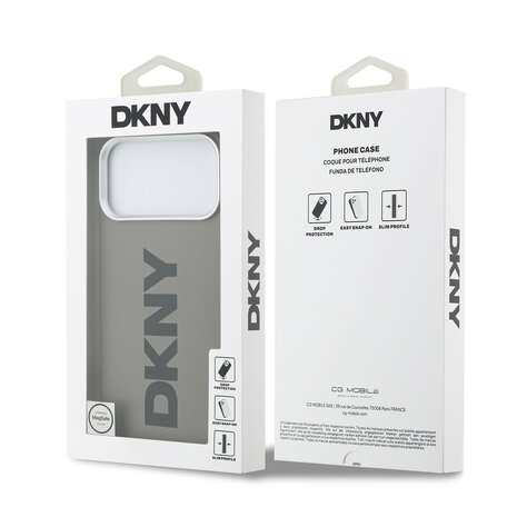 DKNY DKNY iPhone 17 Pro Max Back cover case - MagSafe - Full Wrap With Large Vertical Logo - Beige