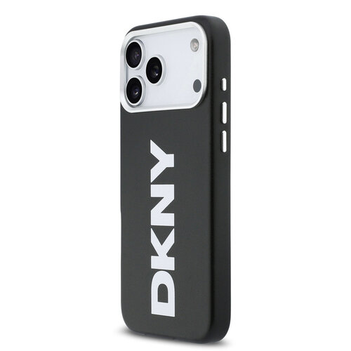 DKNY DKNY iPhone 17 Pro Max/iPhone 18 Pro Max Handyhülle MagSafe Vollständig bezogen mit großem vertikalem Logo - Schwarz