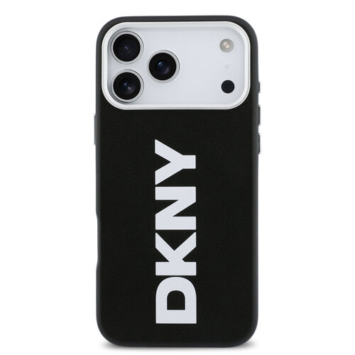 DKNY DKNY iPhone 17 Pro Max/iPhone 18 Pro Max Handyhülle MagSafe Vollständig bezogen mit großem vertikalem Logo - Schwarz