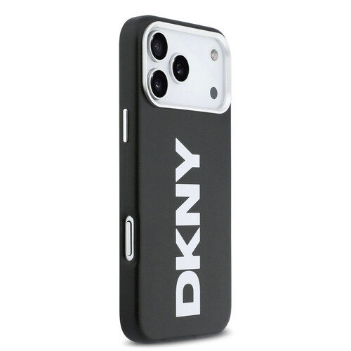 DKNY DKNY iPhone 17 Pro Max/iPhone 18 Pro Max Handyhülle MagSafe Vollständig bezogen mit großem vertikalem Logo - Schwarz