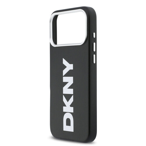 DKNY DKNY iPhone 17 Pro Max/iPhone 18 Pro Max Handyhülle MagSafe Vollständig bezogen mit großem vertikalem Logo - Schwarz