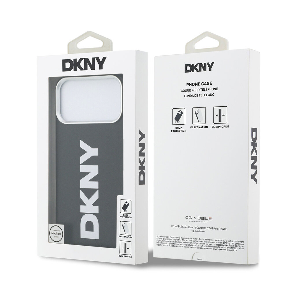 DKNY DKNY iPhone 17 Pro Max Back cover coque - MagSafe - Full Wrap With Large Vertical Logo - Noir DKNY DKNY iPhone 17 Pro Max Back cover coque - MagSafe - Full Wrap With Large Vertical Logo - Noir