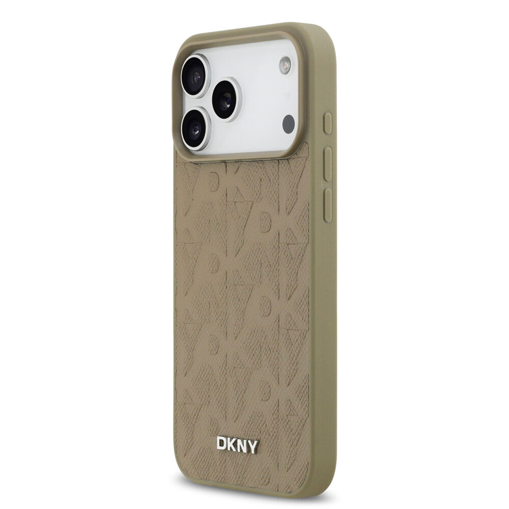 DKNY DKNY iPhone 17 Pro Max Back cover coque - MagSafe - Grid Pattern - Taupe