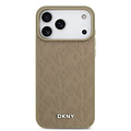 DKNY DKNY iPhone 17 Pro Max/iPhone 18 Pro Max Backcoverhoesje MagSafe Rasterpatroon - Taupe
