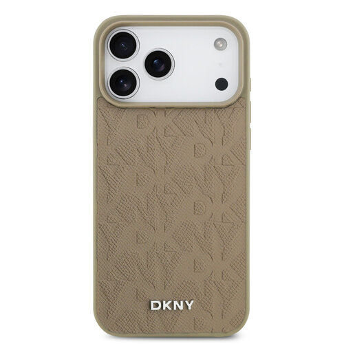 DKNY DKNY iPhone 17 Pro Max/iPhone 18 Pro Max Backcoverhoesje MagSafe Rasterpatroon - Taupe