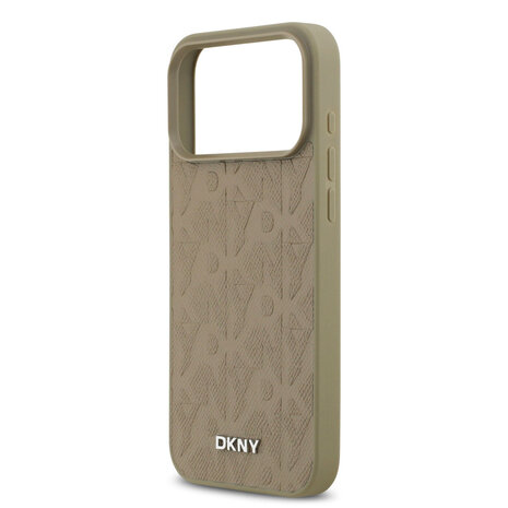 DKNY DKNY iPhone 17 Pro Max Back cover coque - MagSafe - Grid Pattern - Taupe