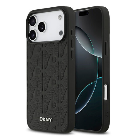 DKNY DKNY iPhone 17 Pro Max Backcover hoesje - MagSafe - Grid Pattern - Zwart