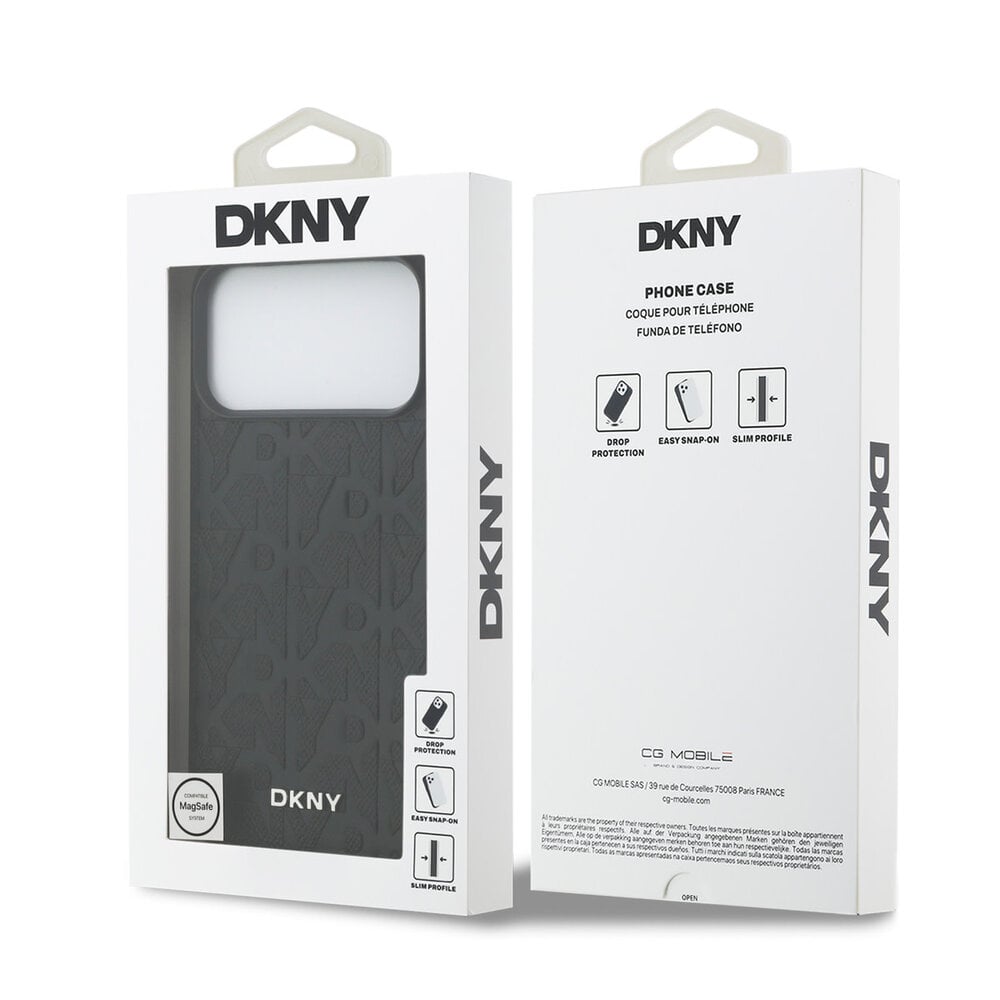 DKNY DKNY iPhone 17 Pro Max Back cover coque - MagSafe - Grid Pattern - Noir DKNY DKNY iPhone 17 Pro Max Back cover coque - MagSafe - Grid Pattern - Noir