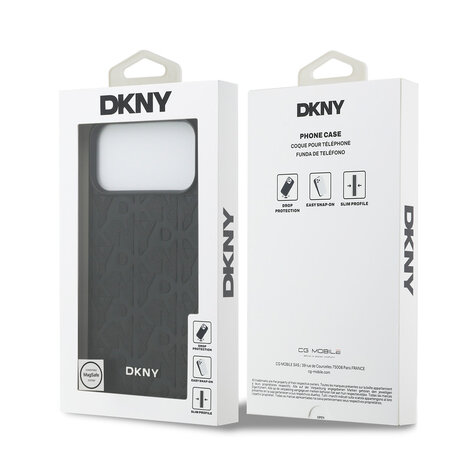 DKNY DKNY iPhone 17 Pro Max Back-Cover hul - MagSafe - Grid Pattern - Schwarz DKNY DKNY iPhone 17 Pro Max Back-Cover hul - MagSafe - Grid Pattern - Schwarz