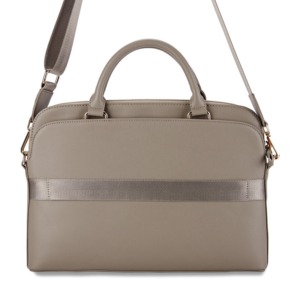 Guess Guess Laptop bag - Grained Zipper Pocket - Triangle Logo - Brown Guess Guess Laptop bag - Grained Zipper Pocket - Triangle Logo - Brown