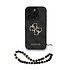 Guess iPhone 16 Pro Backcover hoesje - MagSafe - 4G Classic Logo With Strap - Zwart