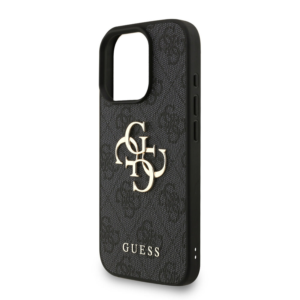 Guess Guess iPhone 16 Pro Back cover case - MagSafe - 4G Classic Logo With Strap - Black Guess Guess iPhone 16 Pro Back cover case - MagSafe - 4G Classic Logo With Strap - Black