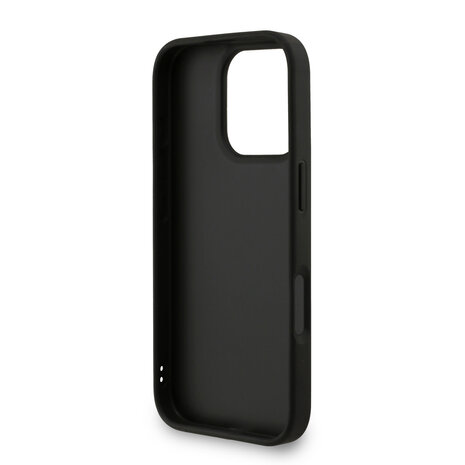 Guess Guess iPhone 16 Pro Back cover coque - MagSafe - 4G Classic Logo With Strap - Noir