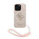 Guess Guess iPhone 16 Pro Backcover hoesje - MagSafe - 4G Classic Logo With Strap - Roze Guess Guess iPhone 16 Pro Backcover hoesje - MagSafe - 4G Classic Logo With Strap - Roze