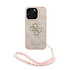 Guess iPhone 16 Pro Back cover coque - MagSafe - 4G Classic Logo With Strap - Rose