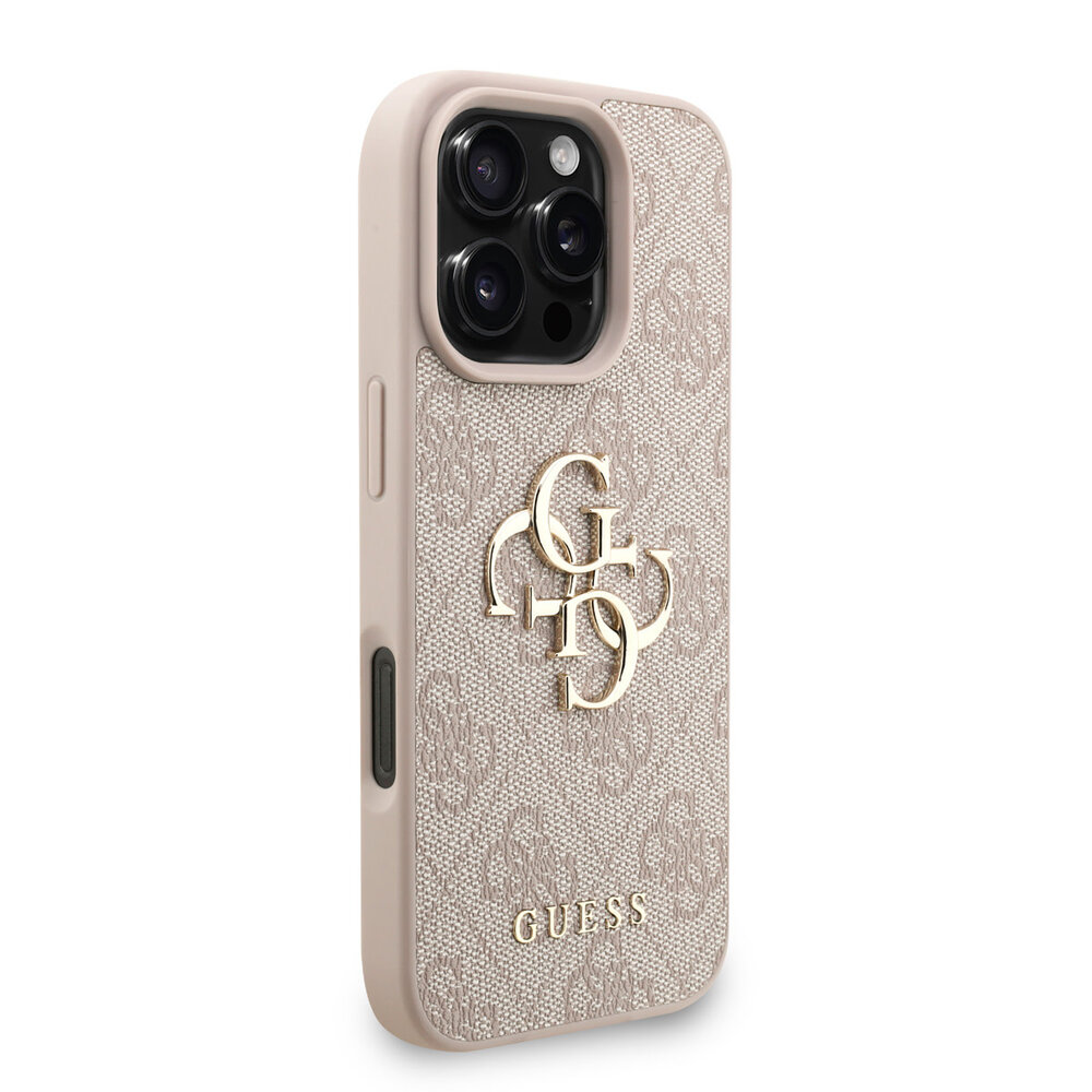 Guess Guess iPhone 16 Pro Back cover coque - MagSafe - 4G Classic Logo With Strap - Rose