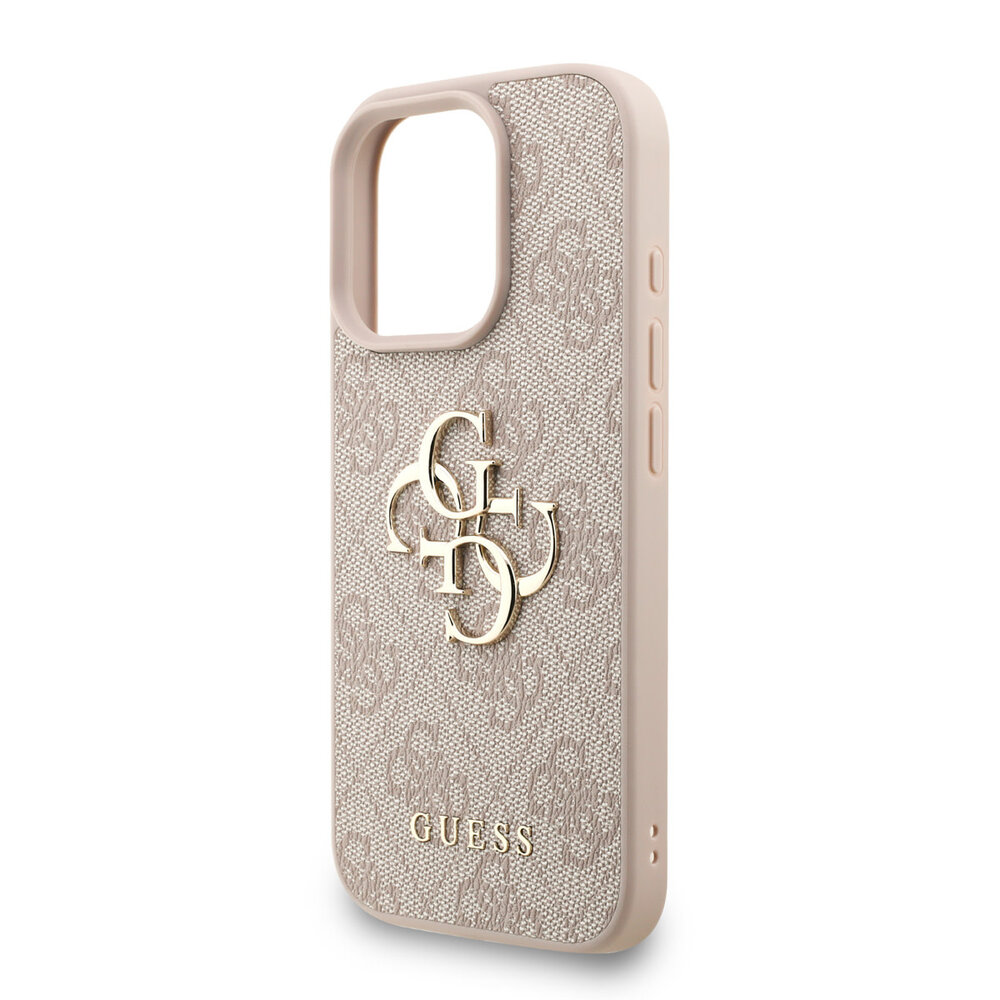 Guess Guess iPhone 16 Pro Back cover case - MagSafe - 4G Classic Logo With Strap - Pink Guess Guess iPhone 16 Pro Back cover case - MagSafe - 4G Classic Logo With Strap - Pink