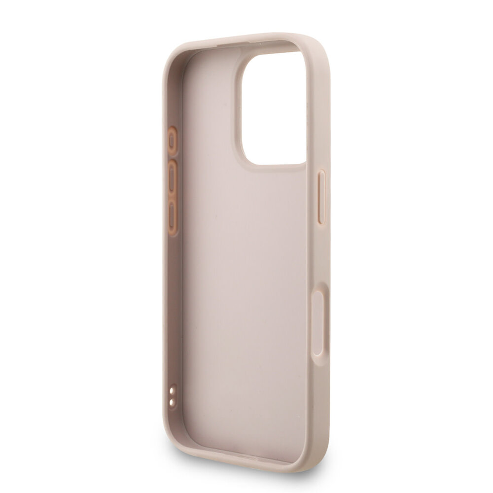 Guess Guess iPhone 16 Pro Back cover case - MagSafe - 4G Classic Logo With Strap - Pink Guess Guess iPhone 16 Pro Back cover case - MagSafe - 4G Classic Logo With Strap - Pink