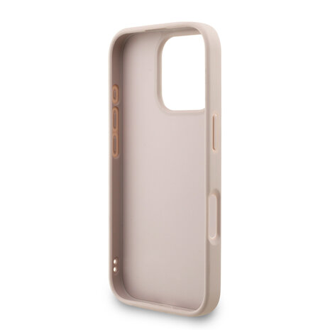 Guess Guess iPhone 16 Pro Back-Cover hul - MagSafe - 4G Classic Logo With Strap - Rosa Guess Guess iPhone 16 Pro Back-Cover hul - MagSafe - 4G Classic Logo With Strap - Rosa