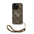 Guess iPhone 16 Pro Back cover case - MagSafe - 4G Classic Logo With Strap - Brown