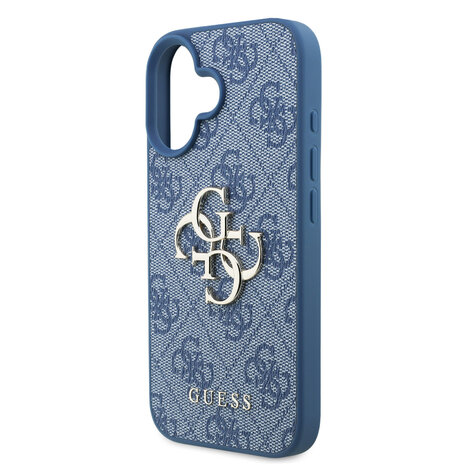 Guess Guess iPhone 16 Back cover coque - MagSafe - 4G Classic Logo With Strap - Bleu Guess Guess iPhone 16 Back cover coque - MagSafe - 4G Classic Logo With Strap - Bleu