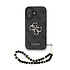 Guess iPhone 16 Back cover case - MagSafe - 4G Classic Logo With Strap - Black