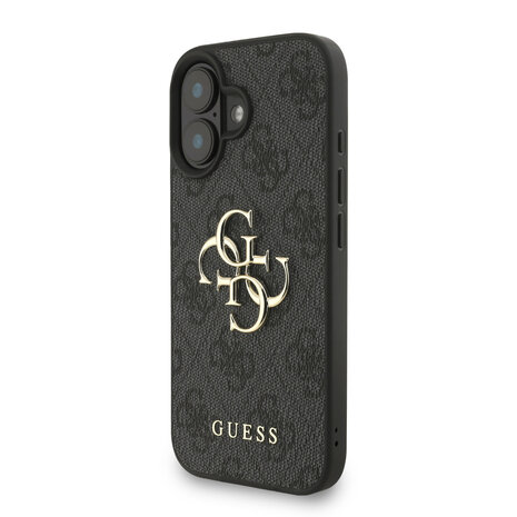 Guess Guess iPhone 16 Back cover case - MagSafe - 4G Classic Logo With Strap - Black