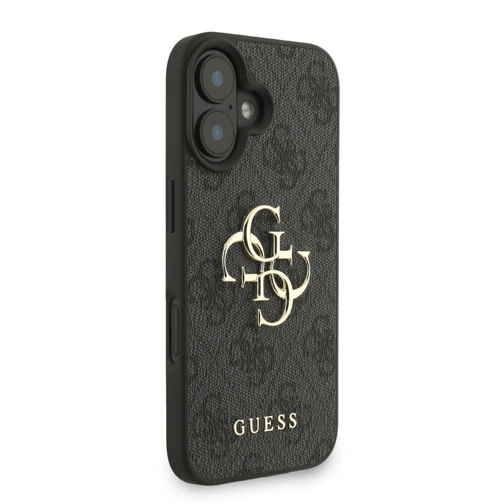 Guess Guess iPhone 16 Back cover case - MagSafe - 4G Classic Logo With Strap - Black