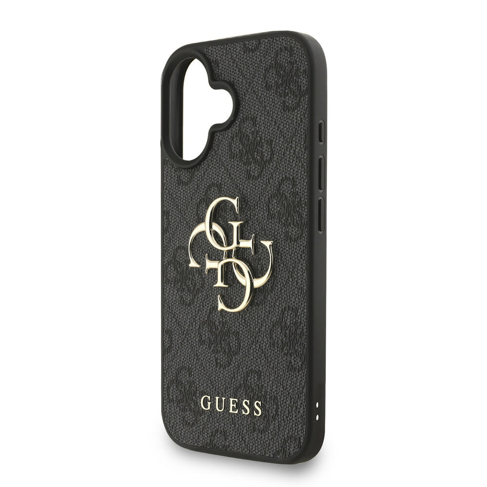 Guess Guess iPhone 16 Back cover coque - MagSafe - 4G Classic Logo With Strap - Noir Guess Guess iPhone 16 Back cover coque - MagSafe - 4G Classic Logo With Strap - Noir