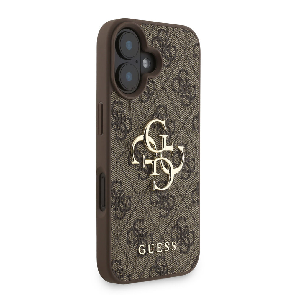 Guess Guess iPhone 16 Backcover hoesje - MagSafe - 4G Classic Logo With Strap - Bruin Guess Guess iPhone 16 Backcover hoesje - MagSafe - 4G Classic Logo With Strap - Bruin